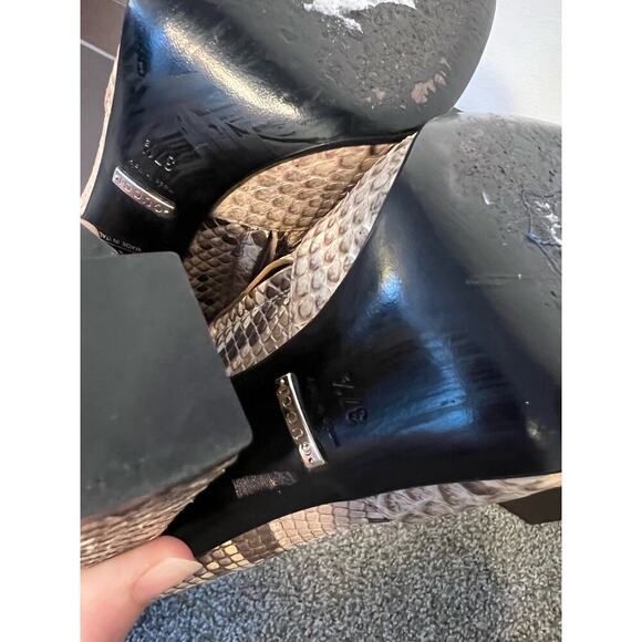 GUCCI CAMPAIGN PYTHON HORSEBIT HIGH TALL BOOTS BEIGE BROWN SZ 37.5 - Picture 11 of 14